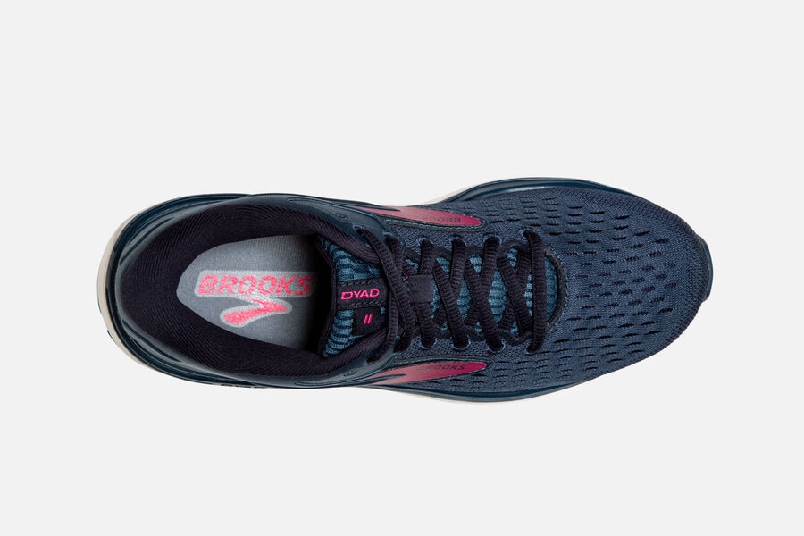 Brooks Israel Dyad 11 Road Running Shoes Womens - Navy/Pink - JUS-810976